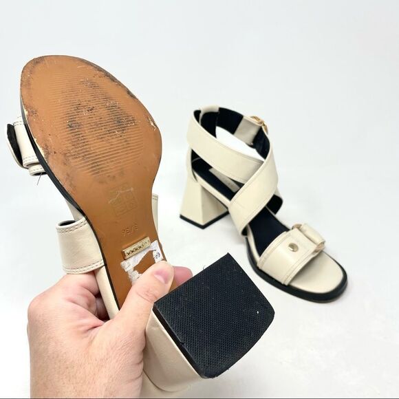 Topshop Ivory Cream Buckle Strap Sandals Size 36/6 - Picture 10 of 10